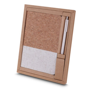 Kit Escritório A5 Capa em Cortiça e Caneta P Reciclado